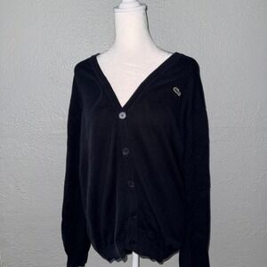 Lacoste‎ Vintage Women's Relaxed Fit V-Neck Wool Cardigan 100% Size 4